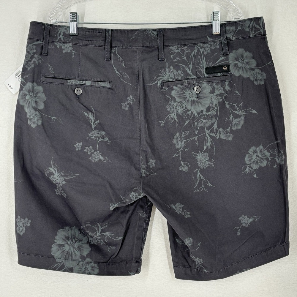 AG Adriano Goldschmied Wanderer Slim Shorts Mens 40 Gray Botanical Floral Chino - Picture 2 of 10